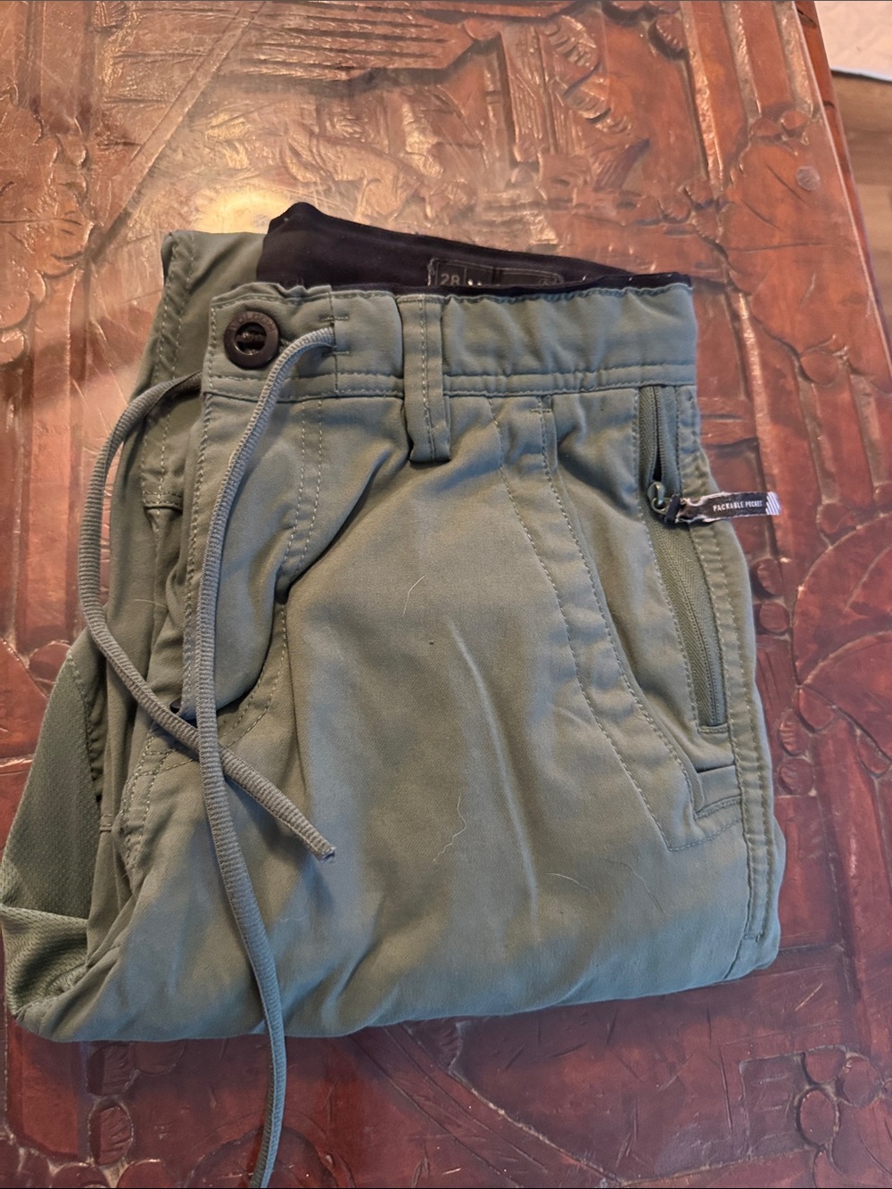 Volcom Men's Olive Cargo Drawstring Pants